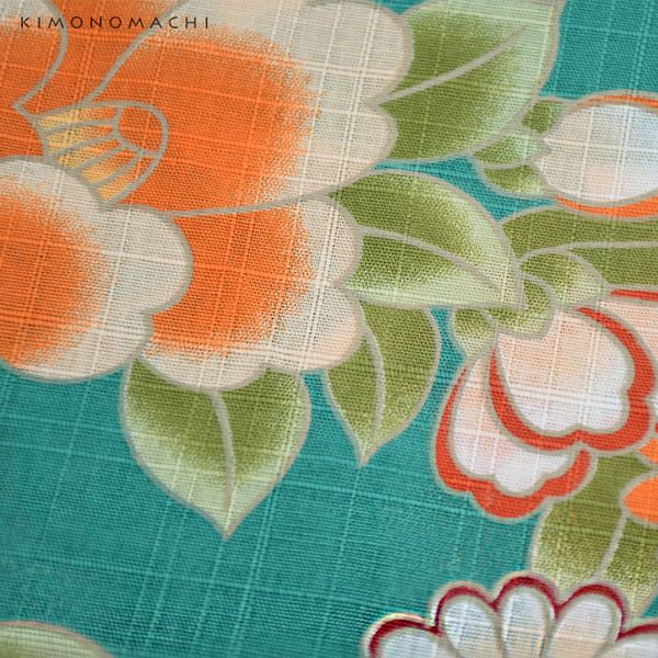 Turkish Green Yukata with Orange Obi